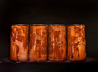 Vase polychrome, Culture Maya Classique Tardive, Guatemala